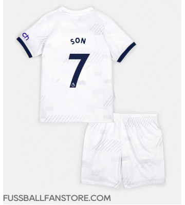 Tottenham Hotspur Son Heung-min #7 Replik Heimtrikot Kinder 2023-24 Kurzarm (+ Kurze Hosen)